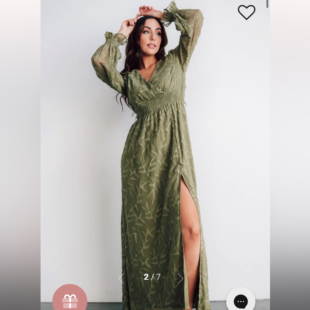 Baltic Born Textured Maxi Dress - dusty olive